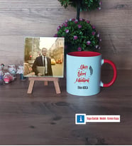 Yazı İşleri Müdürü Fotoğraflı Dekoratif Taş, Kupa Bardak Beyaz Hediye (Model 2)
