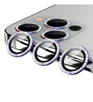 Uyumlu Model Apple iPhone 12 Pro Max Taşlı Kamera Lens Koruyucu Çerçeveli Koruyucu (Çok Renkli)