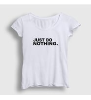 Presmono Kadın Sarı Just Do Nothing T-Shirt 404938tt (Beyaz)