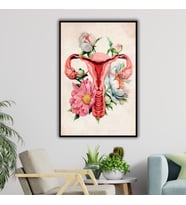 Metal Çerçeveli Cam Kadın Doğum Poliklinik Tablosu Soft Uterus (Siyah)