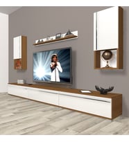 Decoraktiv Eko 270TA Mdf Tv Ünitesi Tv Sehpası (Beyaz - Kahverengi)
