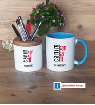 Arkadaşa Hediye Kalemlik, Kupa Bardak T Kişiye Özel Hediye (Model 7)