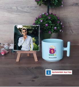 Ekonomist Fotoğraflı Dekoratif Taş, Kupa Bardak Beyaz Hediye (Model 12)