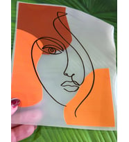 19X14 CM ÜTÜ İLE YAPIŞAN KADIN SİLÜETİ TRANSFER BASKI ARMA (Kahverengi)