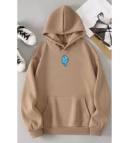 Unisex Su Avatar Baskılı Sweatshirt (Bej)