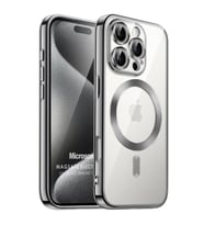 Microsonic Apple iPhone 16 Pro Kılıf MagSafe Luxury Electroplate Siyah (Koyu Gri)