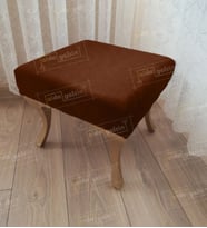 Ayak Ucu Kapı Önü Antre Düz Bench Puf Gold Ayak (Kahverengi)