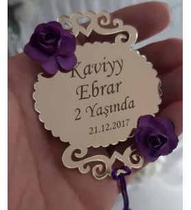 Kişiye Özel Pleksi Bebek Magnet Hatıra (Gümüş)