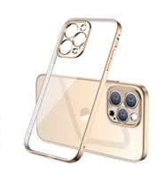Apple iPhone 13 Pro Kılıf Zore Gbox Renkli Kenar Kılıf (Gold)