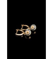 ENCİLİ SİLVER 925 Ayar Gümüş Kadın Nazar Boncuklu Model Gümüş Renk J Küpe (Gold)