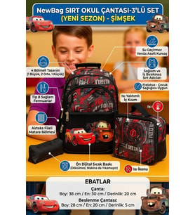 NewBag ERKEK ÇOCUK SIRT İLKOKUL ÇANTASI-3'LÜ SET (Siyah)