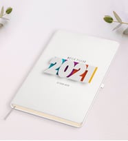 BK Gift Kişiye Özel 2024 Mutlu Yıllar Siyah Defter-5 (Beyaz)
