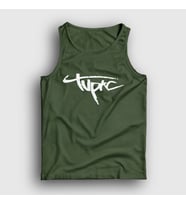 Presmono Unisex Sarı Logo Tupac Shakur Atlet 46113tt (Haki)