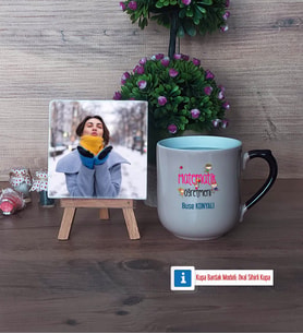 Matematik Öğretmeni Fotoğraflı Dekoratif Taş, Kupa Bardak Beyaz Hediye (Model 10)