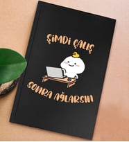 BK Gift Esprili Tasarım Serisi Sert Kapaklı Siyah Defter, Arkadaşa Hediye, Yeni İş Hediyesi, Doğum Günü Hediyesi, Anı Defteri (Model 12)