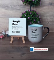 Arkadaşa Hediye Dekoratif Taş, Kupa Bardak Kırmızı Hediye (Model 9)