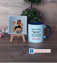 Motto Yeni Bir Ben Fotoğraflı Dekoratif Taş, Kupa Bardak Beyaz Hediye (Model 3)