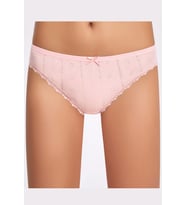 Jakarlı Transferli Ribana Bikini Külot (Pudra)