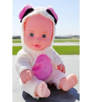 Mavi Pembe Ve Beyaz Renk Koala Kostümlü Ingilizce Konuşan Et Bebek (Beyaz)