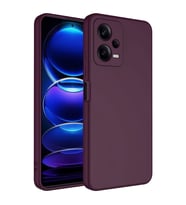 Xiaomi Redmi Note 12 5G Kılıf Zore Mara Lansman İç Yüzeyi Kadife Kılıf (Koyu Mor)