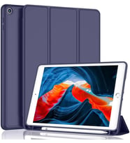 Apple iPad 8. Nesil 10.2" Kılıf Kalem Bölmeli Smart Case A2270 A2428 A2429 A2430 (Lacivert)