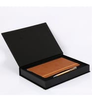 Metal Tükenmez Kalem 13 x 21 Defter Kutulu Set (Taba)
