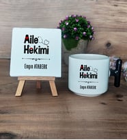 Aile Hekimi Hediye Seti Kupa Bardak T Kulplu ve Dekoratif Taş Doktora Tıp Bayramı Hediyesi (Model 6)