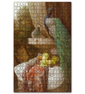 Cakapuzzle Bir Çift Tavuskuşu ve Taze Meyveler Puzzle Yapboz MDF (Ahşap) (255 Parça)