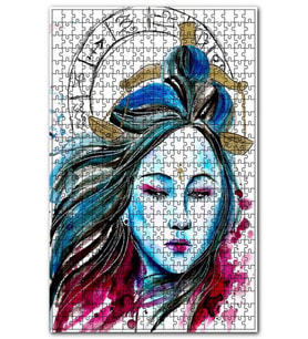 Cakapuzzle Kadın Figüründe Terazi Burcu Görseli Puzzle Yapboz MDF (Ahşap) (500 Parça)