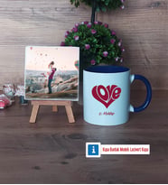 Sevgiliye Hediye Fotoğraflı Dekoratif Taş, Kupa Bardak Beyaz Hediye (Model 3)