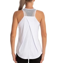 Ghassy Co. Kadın Cross Üst Sırt File Detaylı Antrenman Yoga Spor Atlet Tank Tops 1783 (Beyaz)