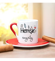 Hemşir Türk Kahvesi Fincanı (Kırmızı)