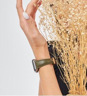 vagave Apple Watch 42 mm 44 mm 45mm 49mm 3 4 5 6 7 se 8 9 ve Ultra Ultra 2 Uyumlu Kadın Deri Kordon Saat Kayışı (Yeşil)