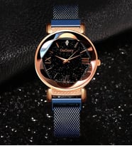 Gogoey Kadın Kol saati Rose Gold Moda Şık Trend Bayan Kol Saati (Mavi)