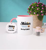 Maden Mühendisi Kupa Bardak ve Anahtarlık (Pembe)