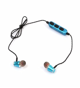 MS-T5 Hafıza Kartı Takılabilir Metal Bluetooth Kulak içi Kulaklık Fitness Kulaklık (Mavi)