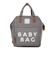 BAGMORİ Baby Bag Baskılı Cepli Anne Bebek Bakım Sırt Çantası (Gri)