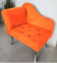 Yeni Model Tekli Köşe Koltuğu Josefin Bench Gümüş Ayak (Turuncu)