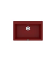 POLEX Cristalüx Granit Evye P-X76 Tezgah Altı Ve Tezgah Üstü Mutfak Evyesi 75x50cm (Bordo)