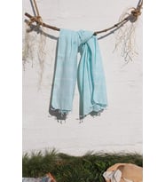 %100 Pamuklu 100x180 Peştemal Plaj Havlusu Jakarlı (Mint Yeşili)