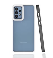 Galaxy A72 Kılıf Zore Mima Kenarları Renkli Silikon Kılıf (Siyah)