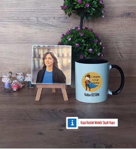 Öğretmenler Günü Hediyesi Fotoğraflı Dekoratif Taş, Kupa Bardak Beyaz Hediye (Model 11)