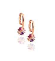 925 Ayar Gümüş Rose Kaplama  Halkalı Model  Küpe (Rose-Beyaz)