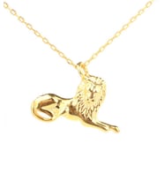 925 Ayar Gümüş Aslan Kral Charm Kolye (Gold)