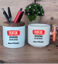  Hukuk Okuduğumu Söylemiş Miydim  Hediye Sepeti Kupa Bardak T Kulplu, Kalemlik Hediyeleri Hukuk Öğrencisine Hediye (Model 7)