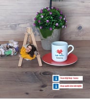 Sağlık Teknikeri Türk Kahvesi Fincanı Ahşap Altlıklı ve Fotoğraflı Ahşap Anahtarlık HediyeTıp Bayramı Hediyesi (Model 8)