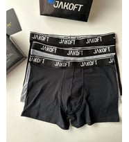 Jakoft Ultra Rahat Esnek %95 Pamuklu Üçlü Kutulu Erkek Boxer (Siyah)