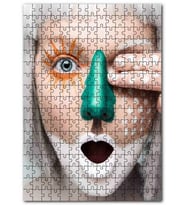 Cakapuzzle Yılbaşı Ağacı Temalı Yüz Boyama Puzzle Yapboz MDF (Ahşap) (255 Parça)