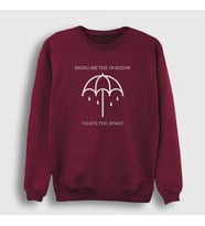 Presmono Unisex Beyaz Spirit Bring Me The Horizon Sweatshirt 21437tt (Bordo)