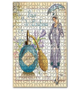 Cakapuzzle Kadın Ve Parfüm Afişli Görseli Puzzle Yapboz MDF (Ahşap) (500 Parça)
